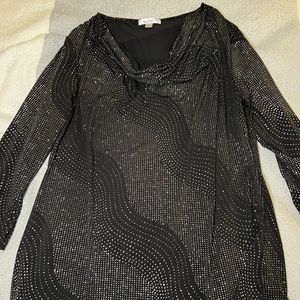 Black top with silver designs